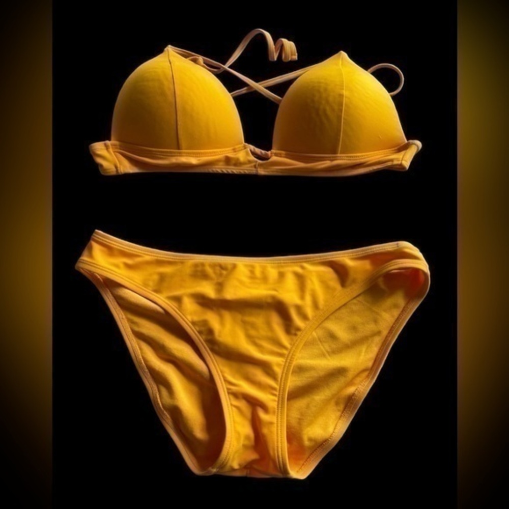Beautiful bright yellow gold Gossip bikini w/ padded top, matching bottom.Small